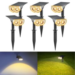 AiDot Linkind Upgraded Brighter StarRayS 2-in-1 Solar Spotlight for Gardens and Pathways