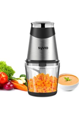 Syvio Food Chopper Model BM-217A 120V Size 5 Cup Layer Blades Silver New