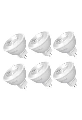 Linkind LED Light Bulb Dimmable, 6.5W (70W Equivalent), MR16 GU5.3 Bi-Pin  Base LED Bulbs, 3000K Warm White 640lm Light Bulbs, Recessed, Tracking  Lights, 12V Low Voltage, 6-Pack 