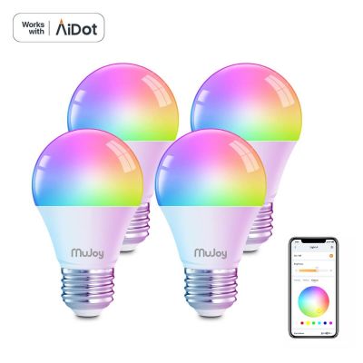 AiDot MuJoy A19 Smart Light Bulbs - 4 Packs