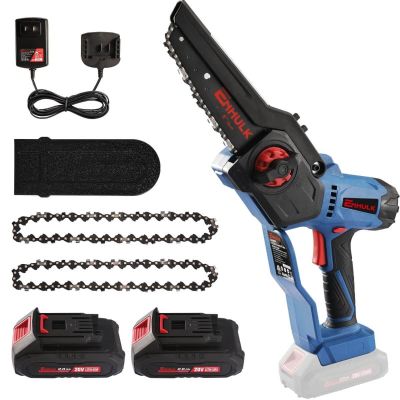 AiDot Enhulk Cordless 6-Inch Mini Chainsaw with Automatic Oiler and 2 Batteries