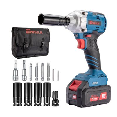 Cordless Impact Wrench 1/2 Gun Brushless w/Max Torque 300 ft-lbs (400N.m), 20V Electric Impact Wrench with 4.0Ah Battery&Charge