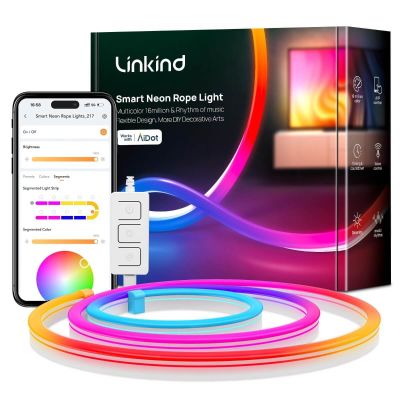AiDot Linkind RGB-IC Neon Rope Lights with Music Sync - 10 ft