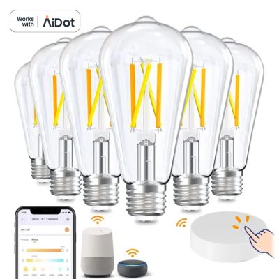 AiDot OREiN Smart Edison Light Bulbs with Smart Button - 6 Packs