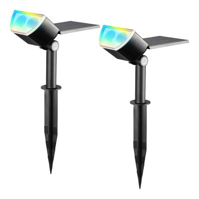 AiDot Linkind RGB Outdoor Solar Landscape Spotlights with 12 LEDs