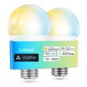Linkind Matter Alexa Light Bulbs, Soft White to Daylight Tunable Smart Light Bulbs, Work with Apple Home, Alexa, Google Home, SmartThings 1