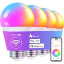 Consciot Smart LED Light, WiFi Color-Changing A19 E26 Lamp Compatible with Alexa & Google Home, 60W Equivalent, Music Sync, Dimmable 1
