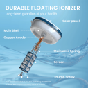 Enhulk Solar Pool Ionizer, Chemical-Free Floating Water Purifier for Fresh 9
