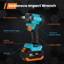 AiDot Gogonova 20V 1/2'' Cordless Impact Wrench with 5000 IN-LBS, High Torque 3100 IPM 3