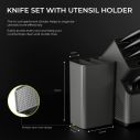Syvio Knife Sets for Kitchen with Block and Utensil Holder 10