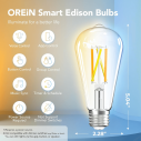 OREiN Matter Smart Edison Light Bulbs with Smart Button Work with Alexa AppleHome GoogleHome SmartThings 3