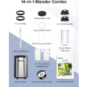 Ganiza Blender for Smoothies, 14Pcs Personal Blender for Shake and Smoothies for Kitchen with 3 Portable Blender Cups (1x24oz & 2X17oz), Single Serve Smoothie Maker, Nutritious Recipe Smoothie Blender 7