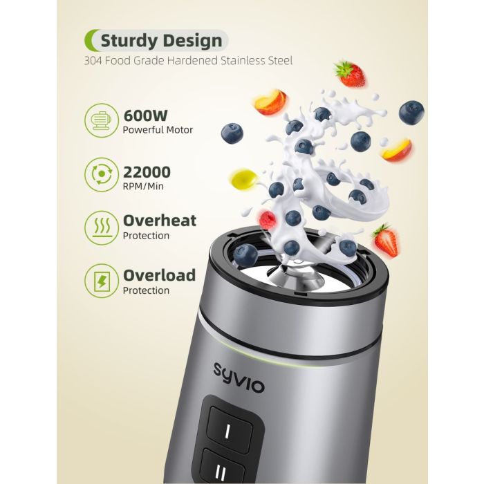 AiDot Syvio 600W Powerful Smoothie Blender with 2-Speed Control 3