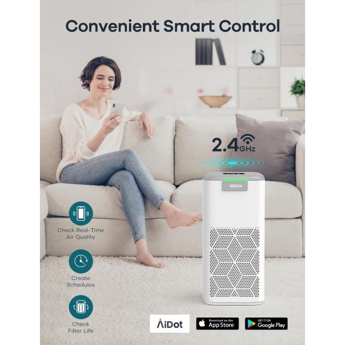 AiDot WELOV P100 H13 True HEPA Air Purifier for Bedroom 4