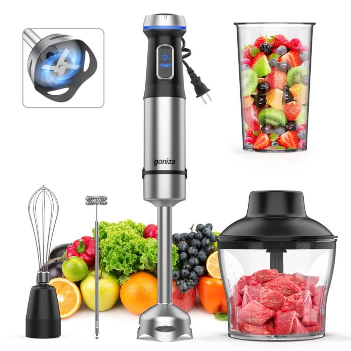 Ganiza 1000W Immersion Blender with 15-Speed Control and Turbo Mode 1