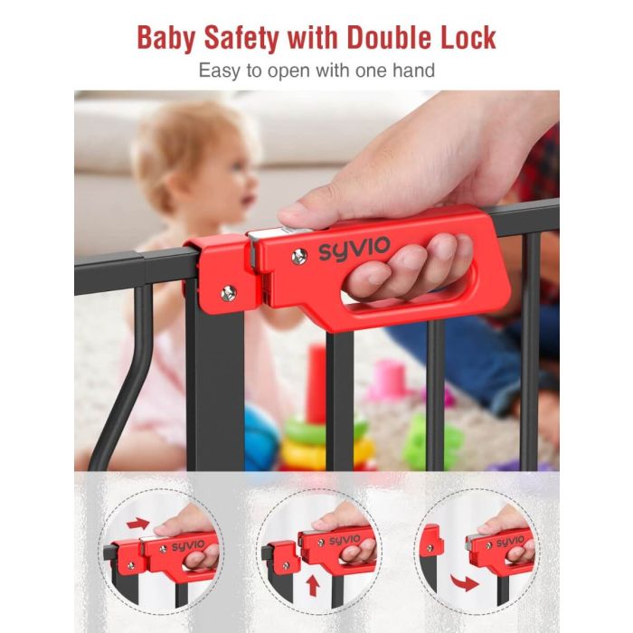 AiDot Syvio 29" to 39" with Auto-Close Baby Gate for Stairs and Door Ways 3