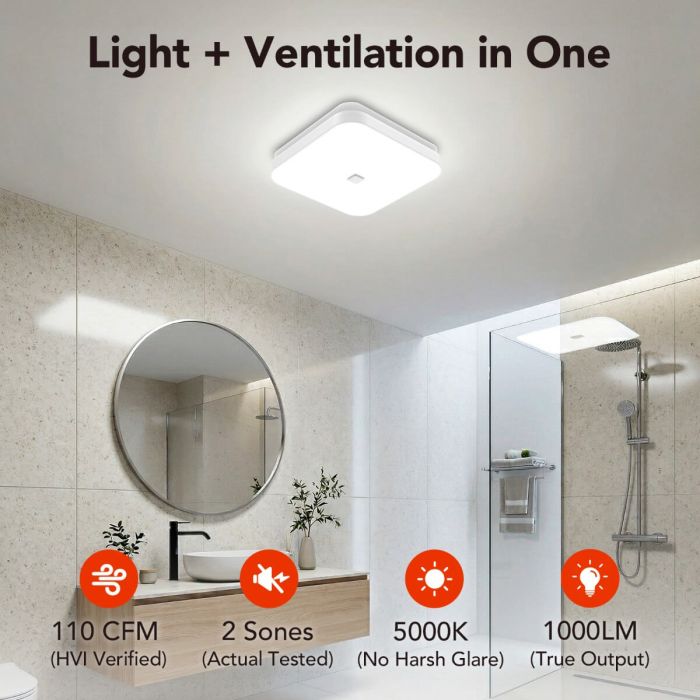 OREiN Bathroom Exhaust Fan with Light 2