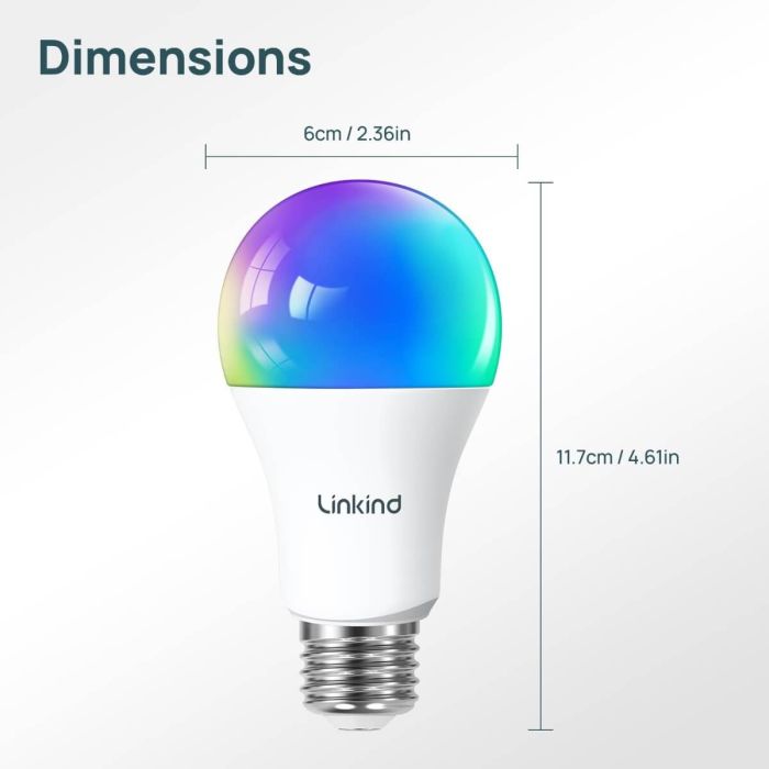 Linkind Matter Smart RGB Light Bulb A21 1600lm 6