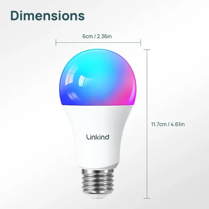 AiDot Linkind Smart Light Bulbs Work with Alexa Google Home RGBTW Color Changing Bulbs Music