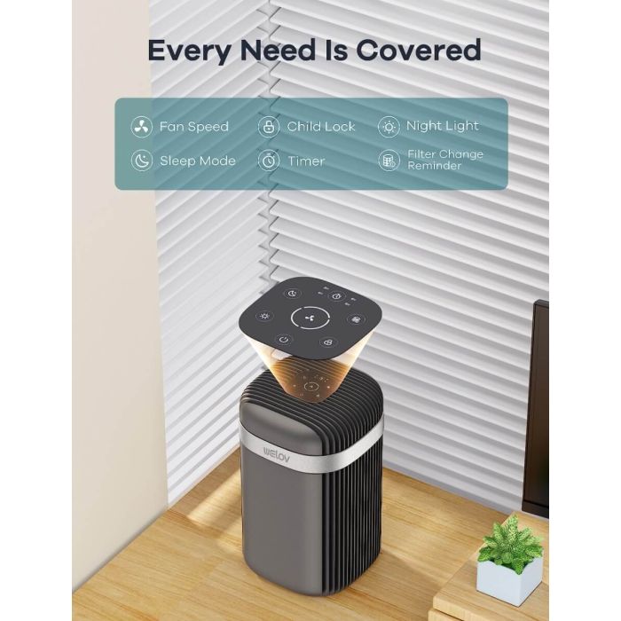 AiDot WELOV P100 H13 True HEPA Air Purifier for Bedroom 14