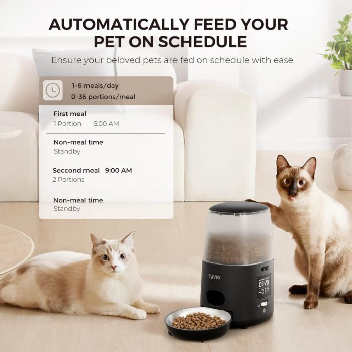 AiDot Syvio 1-6 Meals Timer Control Cups Automatic Pet Feeder 2
