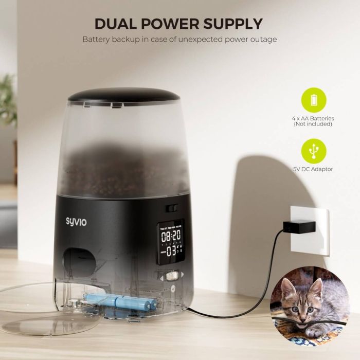 AiDot Syvio 1-6 Meals Timer Control Cups Automatic Pet Feeder 7