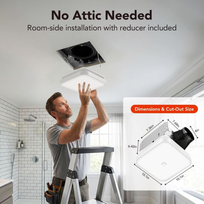 OREiN Bathroom Exhaust Fan with Light 4