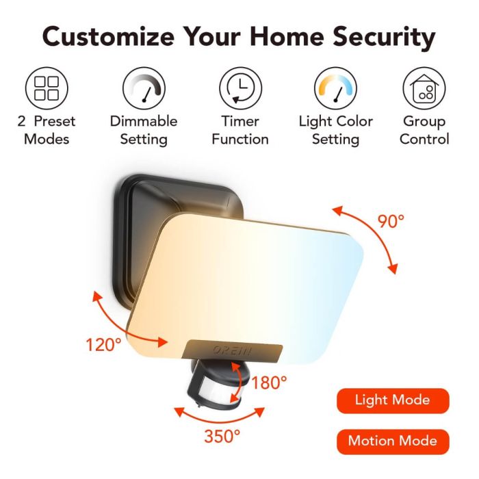 OREiN LED Smart Motion Sensor Outdoor Flood Light 6