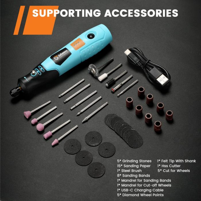 AiDot GoGonova 3-Speeds 18000 RPM Mini Power Rotary Tool 6
