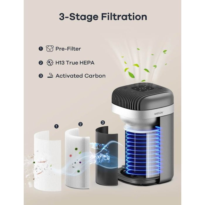 AiDot WELOV P100 H13 True HEPA Air Purifier for Bedroom 13