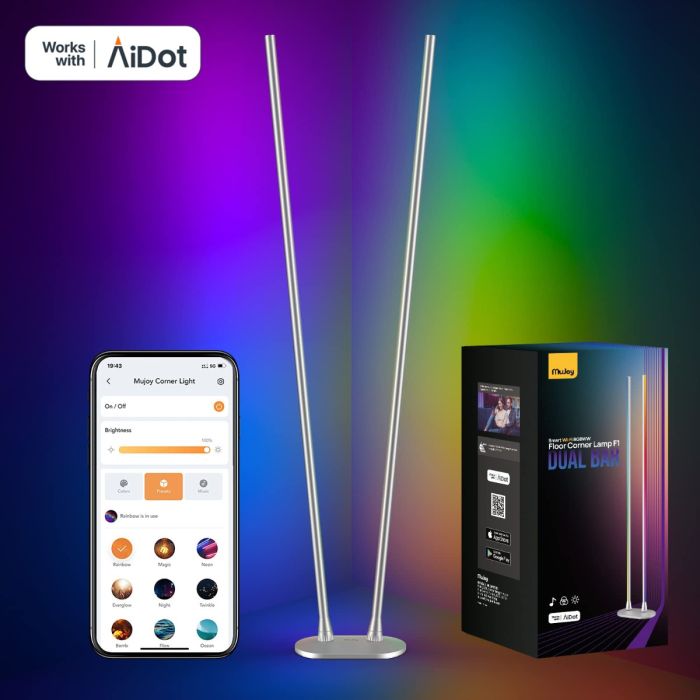 RSSER RGB Floor Lamp Smart APP Remote Control Adjustable LED