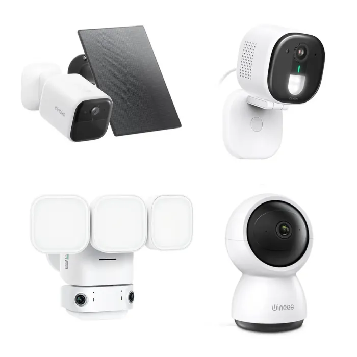 Floodlight Cam + 2 Outdoor Security Cams + 1 Indoor Security Camera