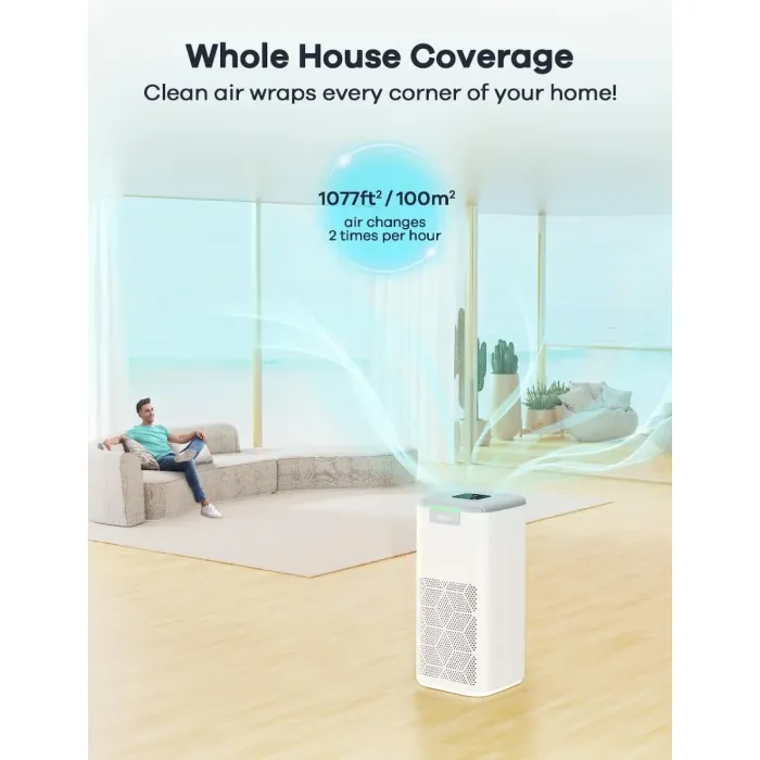 Air purifier for home with hepa filter air cleaner with 3 stage filtration system sales
