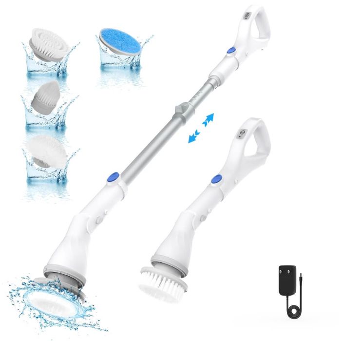 Lefree Cordless Electric Spin Scrubber with Long Handle cleaning brush