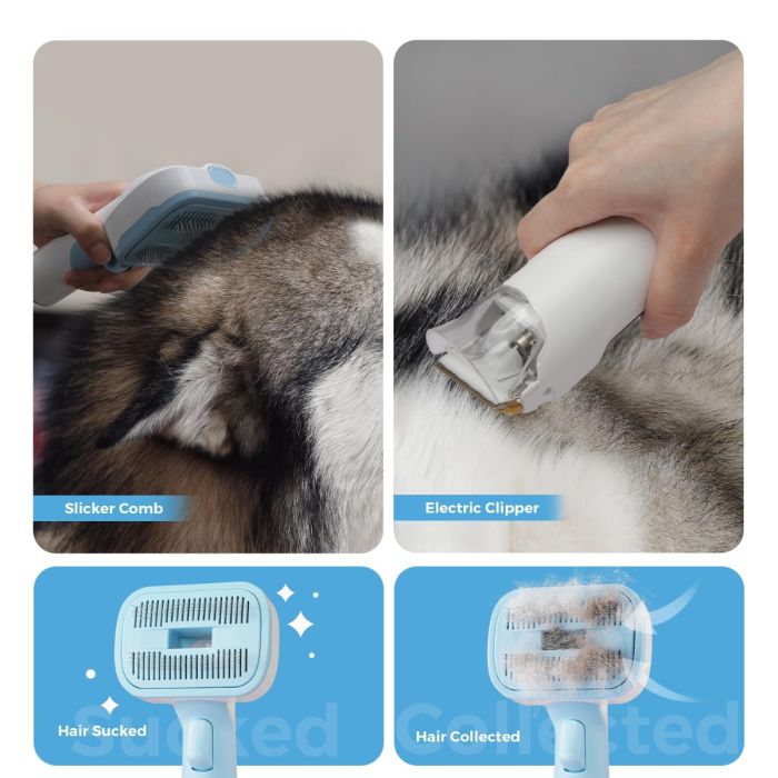 Syvio Pet Hair Vacuum & Pet Grooming Kit 3