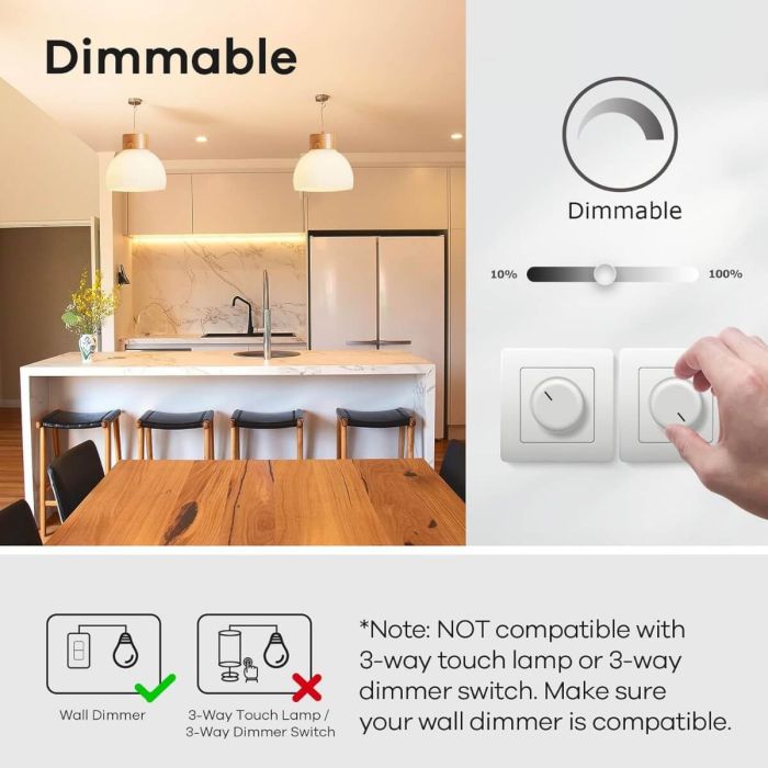 Linkind A19 LED Light Bulbs - Dimmable 40W Equivalent 10