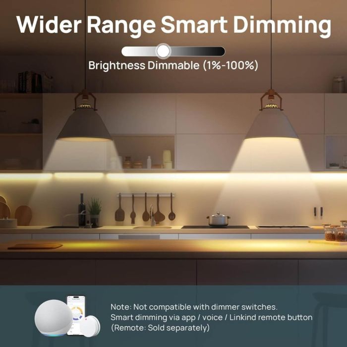 Linkind Matter Alexa Light Bulbs, Soft White to Daylight Tunable Smart Light Bulbs, Work with Apple Home, Alexa, Google Home, SmartThings 3