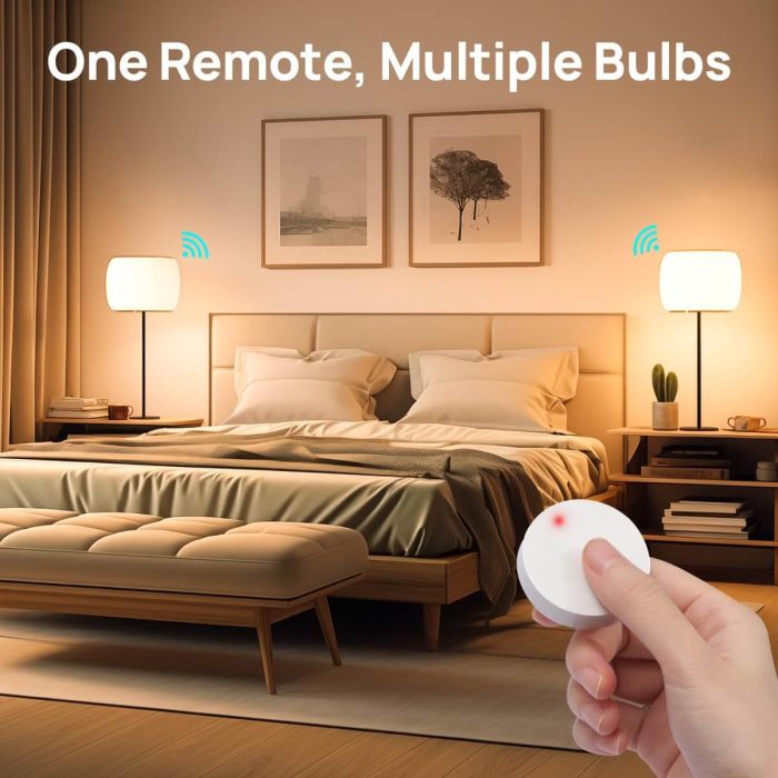 Linkind Smart Button, Bluetooth Light Switch,Remote Button Control, On Off Power Switch, 98FT RF Range, Wire-Free, 1 Pack 2