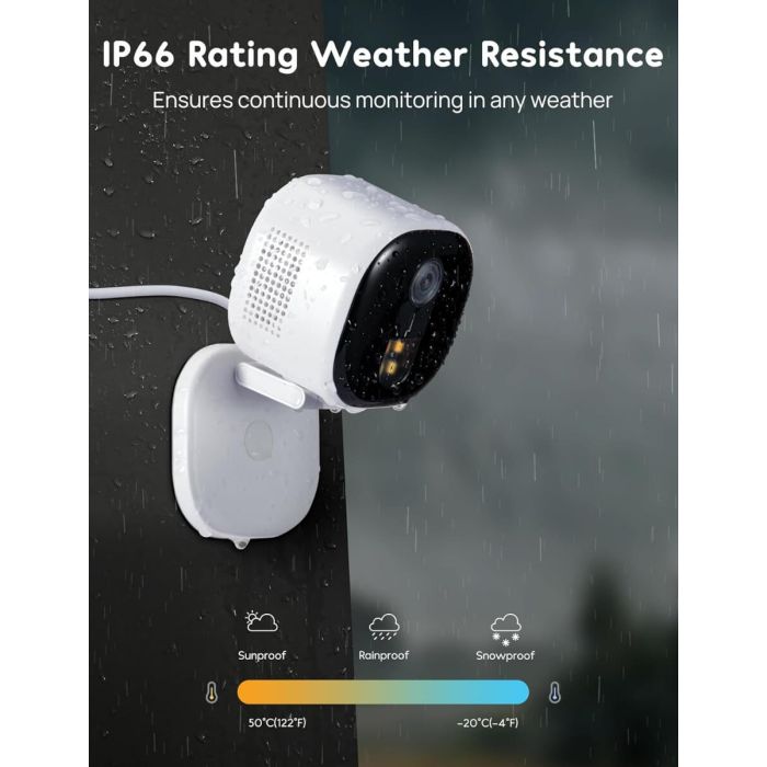 Winees M3 Pro 2K 4MP Outdoor/Indoor Camera for Home Security, Human/Pet AI Detection, Color Night Vision,-1 Pack 2