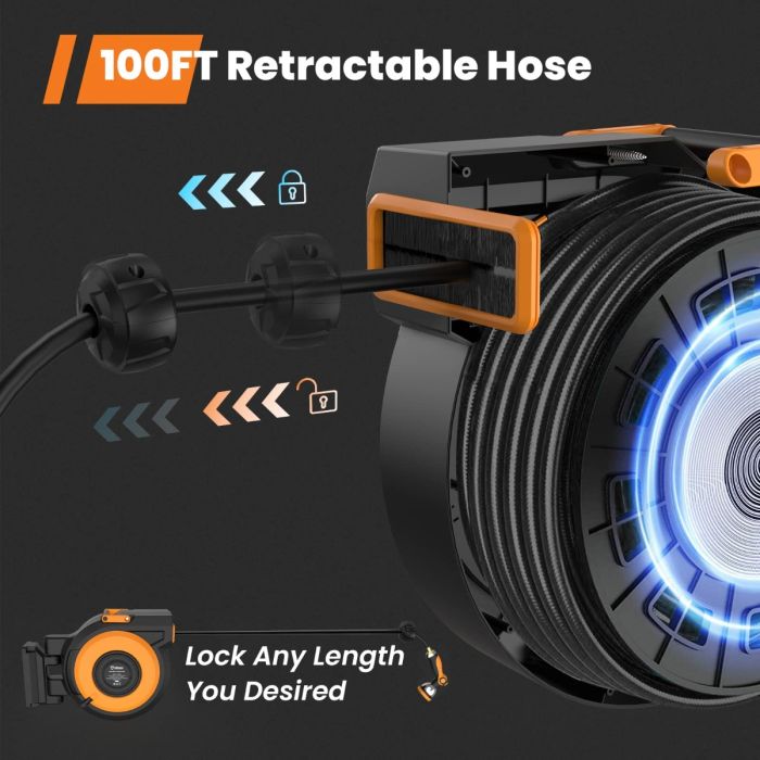 AiDot GoGonova Retractable Garden Hose Reel 100 ft x 1/2" 4