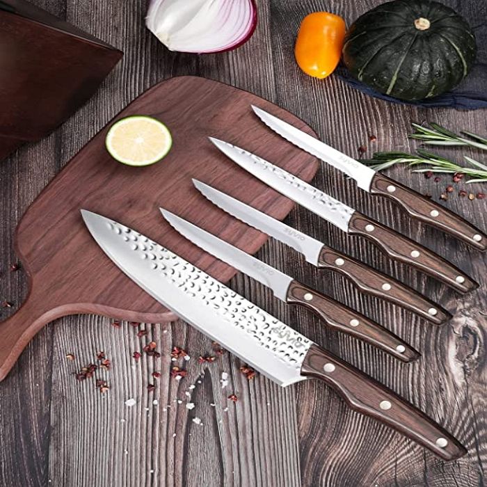 AiDot Syvio Kitchen Knife Set - 14 Pieces with Built-in Sharpener 6