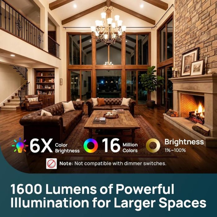 Linkind Smart Light Bulb UltraColor A21 Color+White 1600lm-2 Pack 6