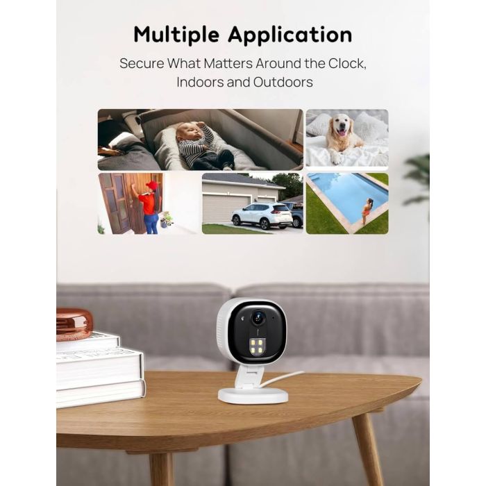 Winees M3 Pro 2K 4MP Outdoor/Indoor Camera for Home Security, Human/Pet AI Detection, Color Night Vision,-1 Pack 7