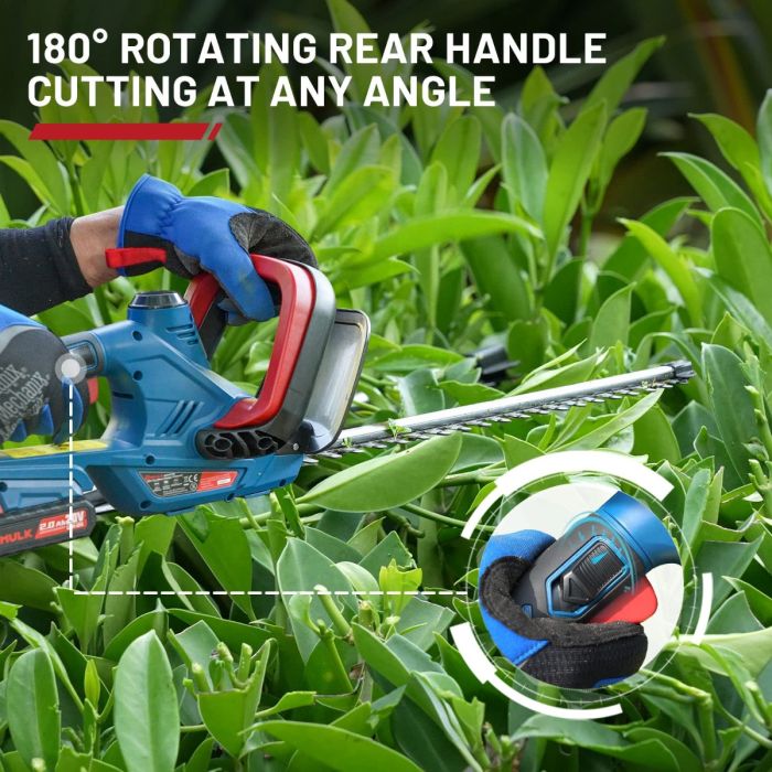 AiDot ENHULK Cordless Hedge Trimmer with 20" Dual-Action Blades 4