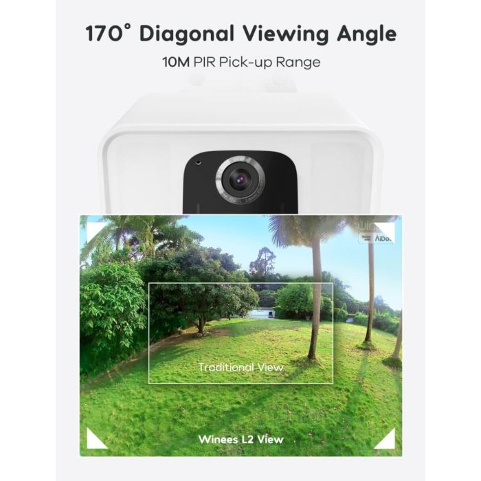 AiDot Winees L2 5MP Outdoor Security Camera Wireless with Solar Panel - 2.5K Resolution, Human/Pet/Motion/Animal Detection 5