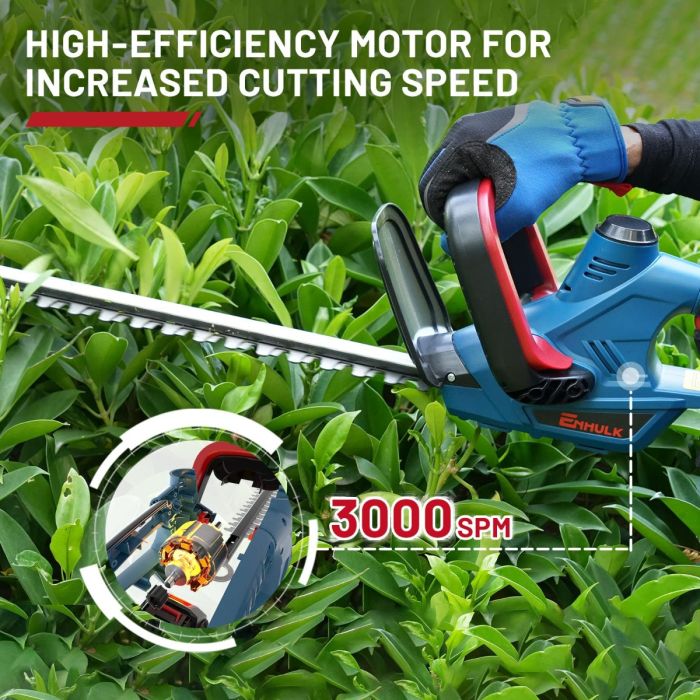 AiDot ENHULK Cordless Hedge Trimmer with 20" Dual-Action Blades 5