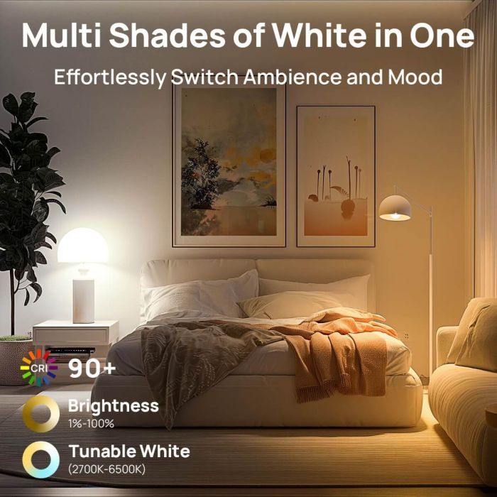 Linkind Matter Alexa Light Bulbs, Soft White to Daylight Tunable Smart Light Bulbs, Work with Apple Home, Alexa, Google Home, SmartThings 16