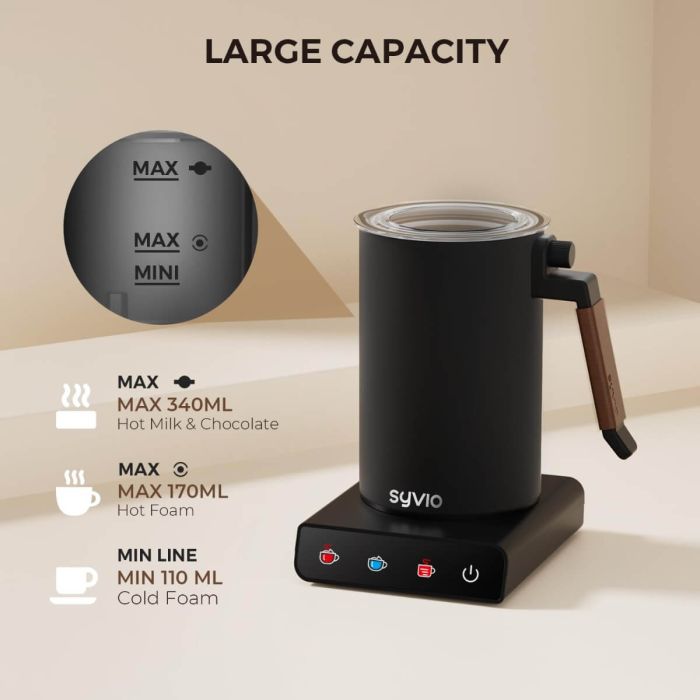 AiDot Syvio 4-in-1 Detachable Milk Steamer with Touch Screen 4