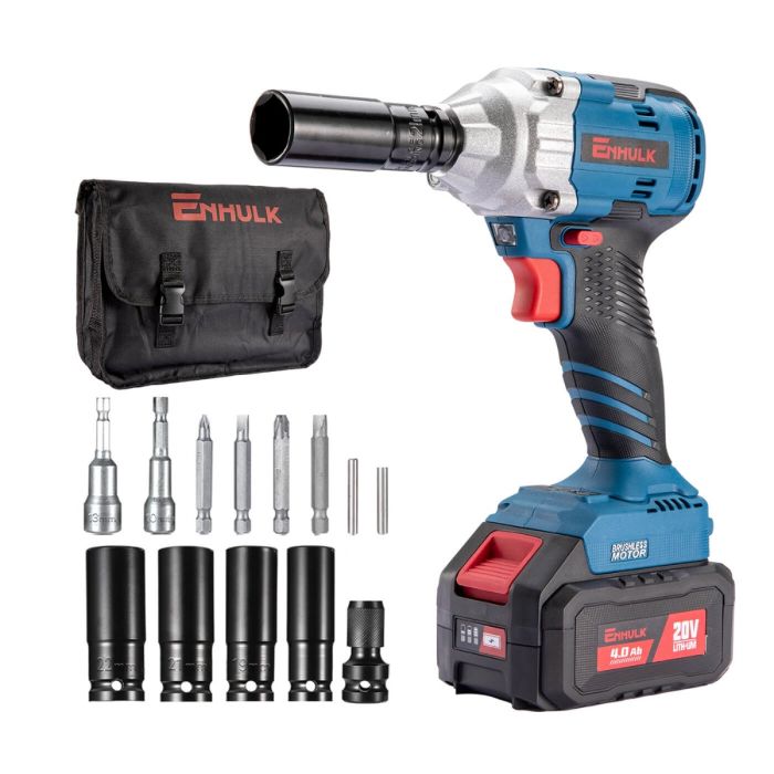 AiDot ENHULK 20V 1/2 Cordless Impact Wrench with Powerful Brushless Motor,  2-Speed Shifting