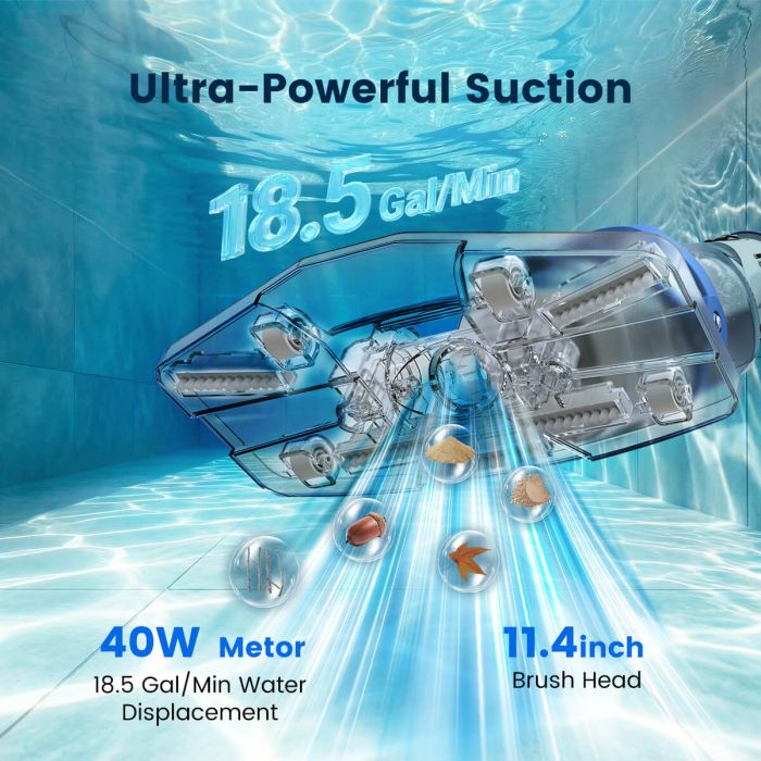 ENHULK Pool Vacuum T403 with Telescopic Pole for Deep Cleaning 2